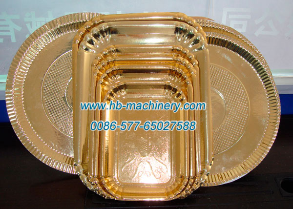 golden paper plate, super size paper plate